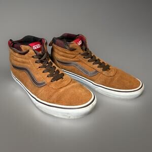 Vans Sk8 Mid Sneaker Brown Suede / Plaid Men's Size 9